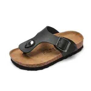 Nouvelles pinces Pour Hommes garçon sandales chaussures de plage semelle liège pantoufles sandales plage pinces chaussures enfants liège tongs pantoufles pour garçon