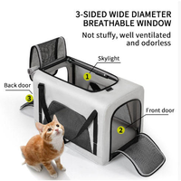 Poussette pliable pour animaux de compagnie JXB Fashion en aluminium à 4 roues, durable, légère, portable, facile à pousser et à ranger pour les voyages et l'usage quotidien