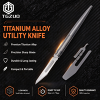 Couteau de poche EDC en titane TGZUO, outil utilitaire d'extérieur avec # 11 Lames de rechange pour couteau de chasse, couteau de chasse portable