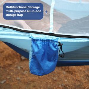 超轻军绿色双人吊床户外蚊帐尼龙野营空中帐篷适合 2 人四季户外/室内使用 - Product Image 4