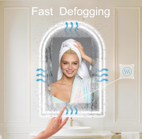 Miroir de salle de bain moderne à LED sans cadre, avec fonction anti-buée, étanche, lumière réglable, interrupteur tactile, pour salon et salle de sport, miroir de maquillage