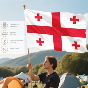 Drapeaux et bannières personnalisés 90x150cm, drapeau national de la Géorgie, drapeau géorgien Sakartvelo, cinq croix, drapeau personnalisé en polyester - Product Image 4