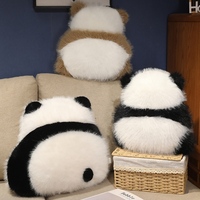 Entzückende Ultra-Weiche Flauschige Panda-Rückenkissen in Schwarz und Braun Perfekt für Gemütliche Heimdekoration und Liebevolle Geschenke für Alle Altersgruppen