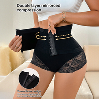 Shorts gainants taille haute en dentelle à double couche renforcée avec crochets ajustables, marque privée, vente en gros, OEM ODM Fajas