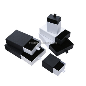luxury paper packaging jewelry drawer box & microfiber jewelry pouch with button custom logo printed
