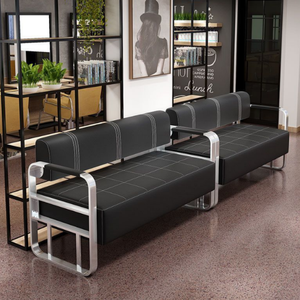 Canapé d'Attente de Haute Qualité Doré pour <span class=keywords><strong>Salon</strong></span> de Coiffure, Design Moderne en Cuir Synthétique - Product Image 1