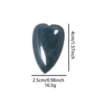 Cristal Natural en Forma de Corazón de 25x40mm, Gema sin Orificio, Cabujón, Energía de Chakra para Sanación Reiki, para Fabricación de Joyas, Manualidades, Regalos