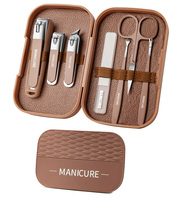 Kit de manucure en cuir de qualité supérieure avec étui, ensemble professionnel de soins des ongles et pédicure, cadeau idéal pour la famille