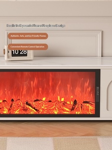 Meuble <span class=keywords><strong>TV</strong></span> électrique moderne blanc XINGRUO avec foyer, console multimédia murale, <span class=keywords><strong>banc</strong></span> <span class=keywords><strong>TV</strong></span>, meuble <span class=keywords><strong>TV</strong></span> pour salon - Product Image 4