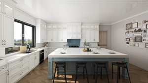 Cuisine moderne de style shaker, armoires complètes, moulures de plafond avec éclairage - Product Image 6