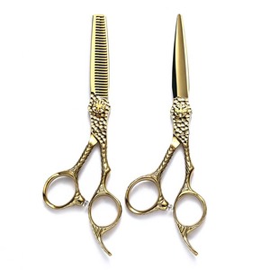 Hairdressing Scissors Set 6 Inch Gold Flat Shears Thinning Shears For Haircut Styling Tools - Product Image 1