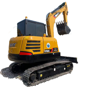 Excavatrice Sany SY60C d'occasion 6 tonnes, directement d'usine, avec climatisation/chauffage, inspection disponible, hydraulique parfait, certifiée CE, marteau hydraulique - Product Image 1