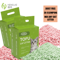 Fabrik-Großhandel Biologisch Abbaubare Tofu-Katzenstreu Spülbar Staubfrei Mehrfarbig 2,5KG 5KG Packung für Zoohandlungen Großhandel