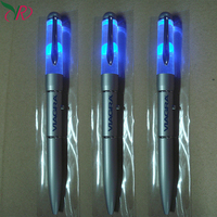 Stylos à bille liquides à LED avec flotteur 3D Stylos liquides flottants en métal avec lumière LED brillante pour les cadeaux de bienvenue