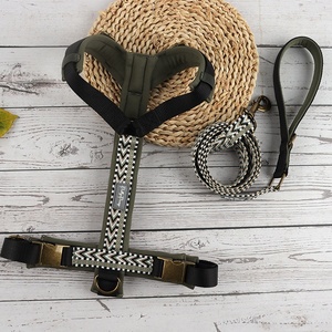 Sin tirar ajustable Perro chaleco <span class=keywords><strong>Paracord</strong></span> Odm lujo mascota Correa conjunto fabricante étnico mexicano táctico perro arnés - Product Image 2