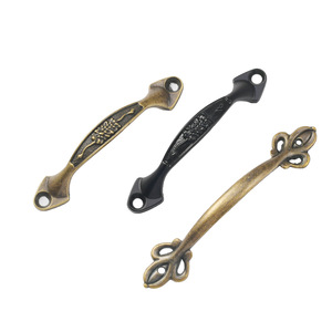 Furniture Handle Bridge Shape Zinc Alloy Antique Bronze <b>Black</b> Traditional Drawer Pulls - Product Image 5