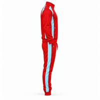 Ensemble de survêtement rouge pour homme grande taille, veste zippée et pantalon de jogging bicolores, tenue de sport pour équipe