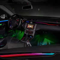 Kit d'éclairage d'ambiance pour voiture Volkswagen CC 2013-2018, bande LED 64 couleurs, kit d'amélioration de l'atmosphère intérieure dynamique/galaxie