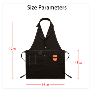 <span class=keywords><strong>Tablier</strong></span> en toile noire durable avec col, idéal <span class=keywords><strong>pour</strong></span> les chefs, le jardinage et l'usage domestique, accessoire <span class=keywords><strong>de</strong></span> <span class=keywords><strong>cuisine</strong></span> <span class=keywords><strong>pour</strong></span> hommes, vente en gros - Product Image 2