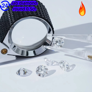 Kim cương nhân tạo Starsgem <span class=keywords><strong>0.5</strong></span> <span class=keywords><strong>carat</strong></span>, không chứng nhận IGI, hình tròn, mọc trong phòng thí nghiệm, tổng hợp bằng phương pháp HPHT CVD - Product Image 1