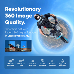 كاميرا حركة جديدة مقاومة للماء Insta360 X3 مع مجسات 48 ميجابكسل ، عرض فيديو 4K بعدسة واحدة - Product Image 2