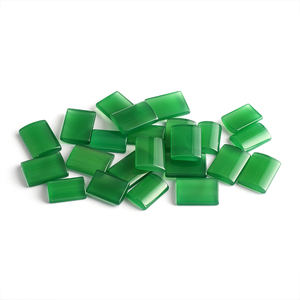 Ágata <span class=keywords><strong>verde</strong></span> natural de alta calidad al por mayor, forma de Corte rectangular, cabujón en forma de piedras preciosas sueltas, proveedor de ágata - Product Image 1