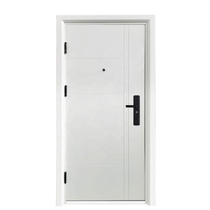 Portes <span class=keywords><strong>d</strong></span>'<span class=keywords><strong>entrée</strong></span> modernes en acier inoxydable blanc, portes extérieures en métal blanc modernes - Product Image 1
