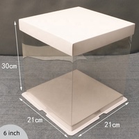 Acetat Kunststoff transparente Kuchen rolle Slice Box Verpackung mit Griff in kleinen Mengen für Kuchen