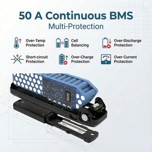 Paquete de Batería de Iones de Litio de 52V 17.5Ah para Bicicleta Eléctrica de 2000W, Scooter, Batería de Repuesto de 52 Voltios con Carcasa - Product Image 6
