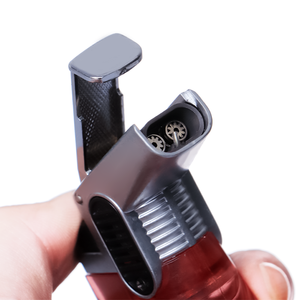 Encendedor de Antorcha Inclinado a Prueba de Viento con Doble Llama Jinchuang, Encendedor Electrónico de Metal con Logotipo Personalizado para Acampar al Aire Libre - Product Image 5