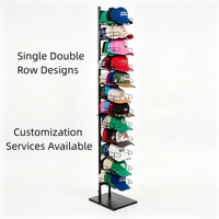 Support de présentoir à chapeaux en fil métallique autoportant personnalisé avec revêtement en poudre pour magasin de détail, casquettes de camionneur, accessoires