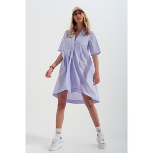 Vestido de corte alto-bajo con cintura imperio en color lila - Product Image 2