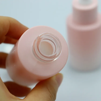 Flacon compte-gouttes en verre rose dégradé de 30 ml, vide, pour sérum cosmétique, essence, flacon en verre pour soins de la peau, emballage personnalisé avec logo