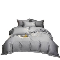 Haute qualité ensemble de literie coton 100% 60S coton luxe broderie ensemble de draps 300TC coton couette ensembles