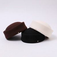 Béret en laine style Hepburn pour femme, mini-béret français de qualité supérieure, uniforme d'hôtesse rétro, élégant et polyvalent