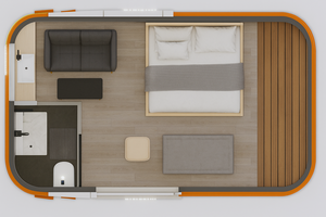 Lusso completamente personalizzabile contemporanea in acciaio prefabbricato Apple Pod House per <span class=keywords><strong>Resort</strong></span> <span class=keywords><strong>Glamping</strong></span> e Mobile Living - Product Image 6