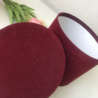 Boîte Cadeau Ronde en Velours avec Couvercle pour Roses Éternelles – Emballage Cylindrique pour Fleuriste – Vente en Gros – Saint-Valentin