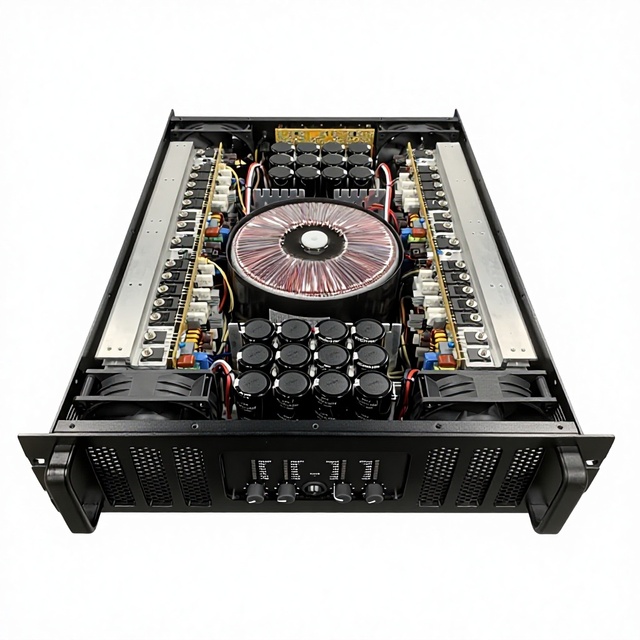 SIVG 4X2000w Professional-grade Metal-cased 4-channel 8 Ohm Stereo Power Amplifier for Large Stage Performance Outdoor Concerta
