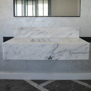 Luxury Eco- Friendly Arabescato White Calcatta Viola Marble Natural Stone <b>Bathroom</b> Washbasin - Product Image 3