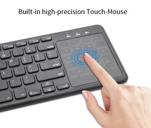 Clavier sans fil ultra-mince 2,4 GHz en ABS avec pavé tactile et pavé numérique pour ordinateur portable, Smart TV, HTPC, PC, tablette - Product Image 5