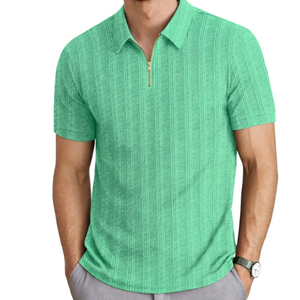 Polo rayé à manches courtes pour homme, séchage rapide, boutonnage, tissu premium, taille XL, vente en gros fabricant, fournisseur OEM - Product Image 1