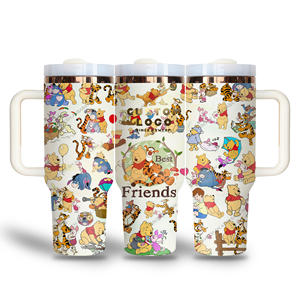 Newley מותאם אישית חבילת קריקטורה <span class=keywords><strong>pooh</strong></span> דוב 40 עוז כפול קיר ואקום חיצוני בוער מכונית עם תיבת מתנה - Product Image 6