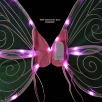 Accessoires de spectacle pour fête d'Halloween transfrontalière pour enfants et adultes, ailes de fée lumineuses à faire soi-même