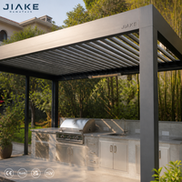 Pergola en aluminium Jiake pour cuisine extérieure avec toit à lames orientables et chauffage infrarouge pour jardin et villa, gazebo en aluminium