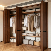 Armoire ouverte sur mesure en aluminium et bois pour toute la maison, kit de rangement modulaire mural et au sol