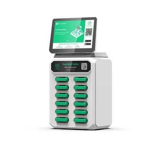 Máquina de venda automática universal Powerbank com 12 slots, leitor de tela e cartão, estação de aluguel móvel Powerbank