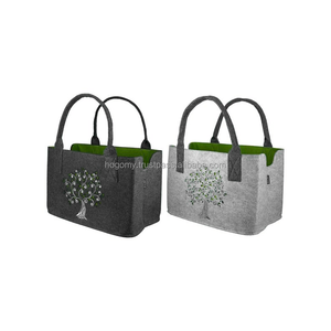 Customized Logo Solid Color Open Closure Classic Design Machine Sewn PET Felt Lining <b>Tote</b> <b>Bag</b> Wholesale - Product Image 1