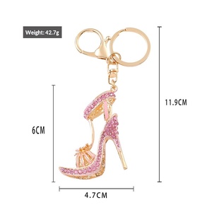 Light Luxury Fashion Creative High Heel Shoes Keychain Ring Rhinestone Zinc Alloy Key Pendant <strong>Small</strong> <strong>Gift</strong> Wholesale 2026 Model - Product Image 2