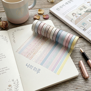 ชุดเทปวาชิ LABON PET 5 ม้วน เทปตกแต่งสมุดบันทึก ลายดอกไม้ สำหรับงาน Scrapbooking วางแผนงาน DIY งานฝีมือ เทปกาว - Product Image 1