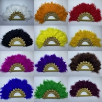 Éventails à main en plumes de fête africaine Éventails en plumes d'autruche faits à la main pour costumes de mascarade Cosplay Carnaval
